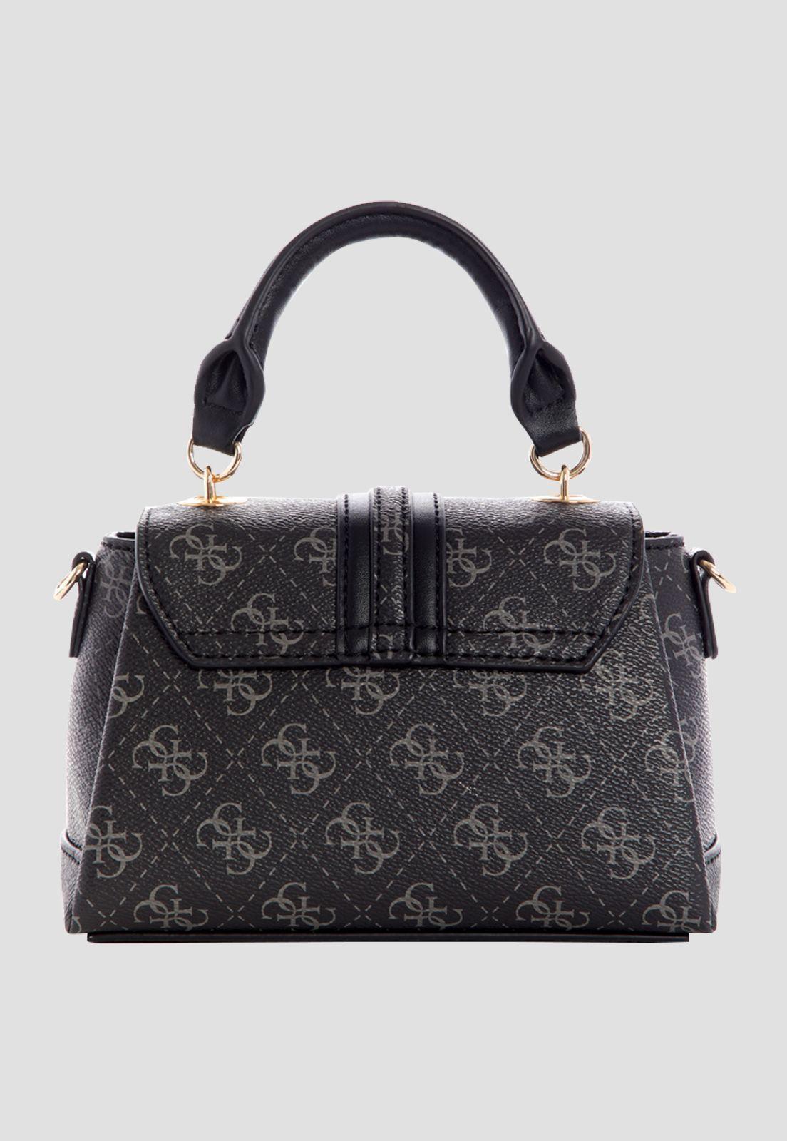 Mini Cartera Kasinta Top Handle Flap Carbón Guess-2