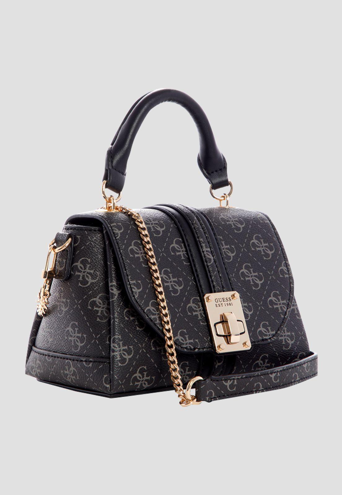 Mini Cartera Kasinta Top Handle Flap Carbón Guess-1