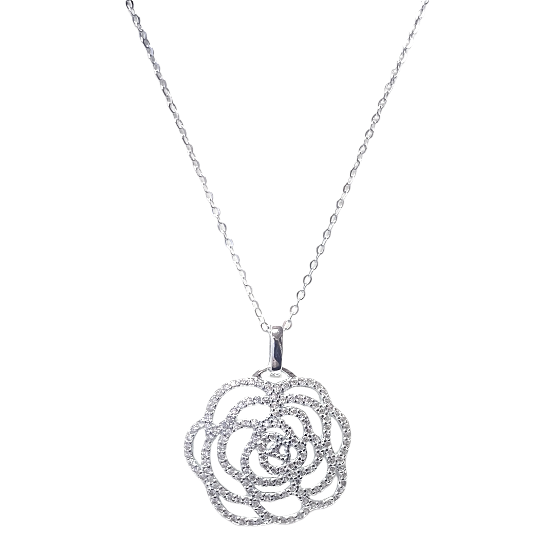 Collar Rosa Con Piedras Italiano 45Cm-0