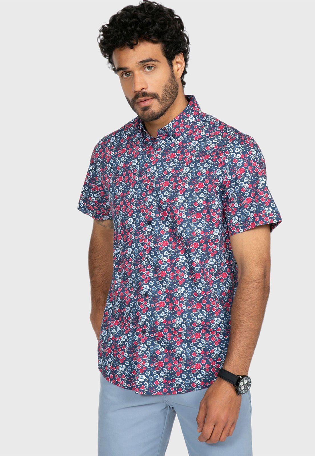 Camisa Sport Floreada Azul Arrow-0