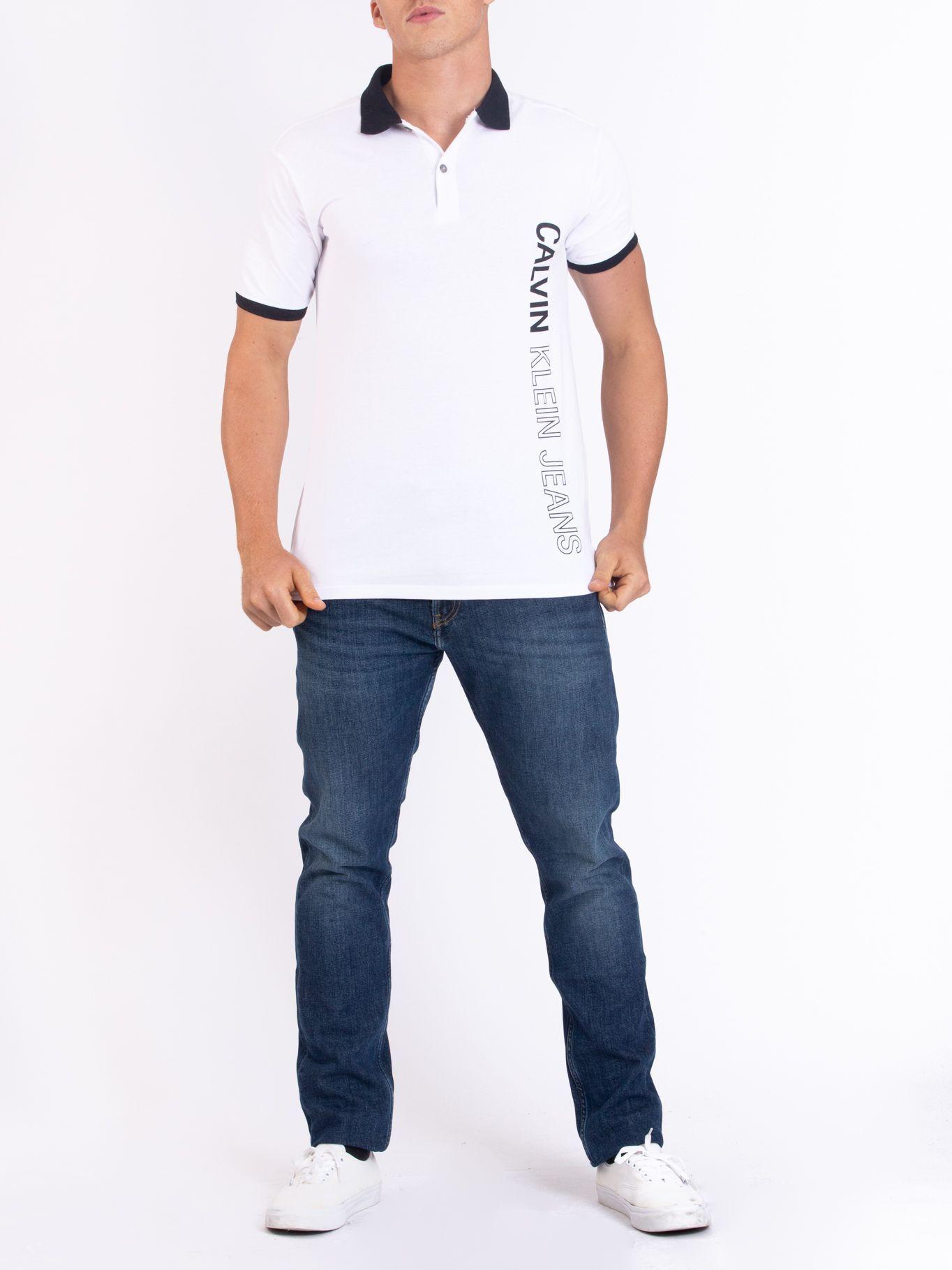 Polo Niño Placed Blanco Calvin Klein-0