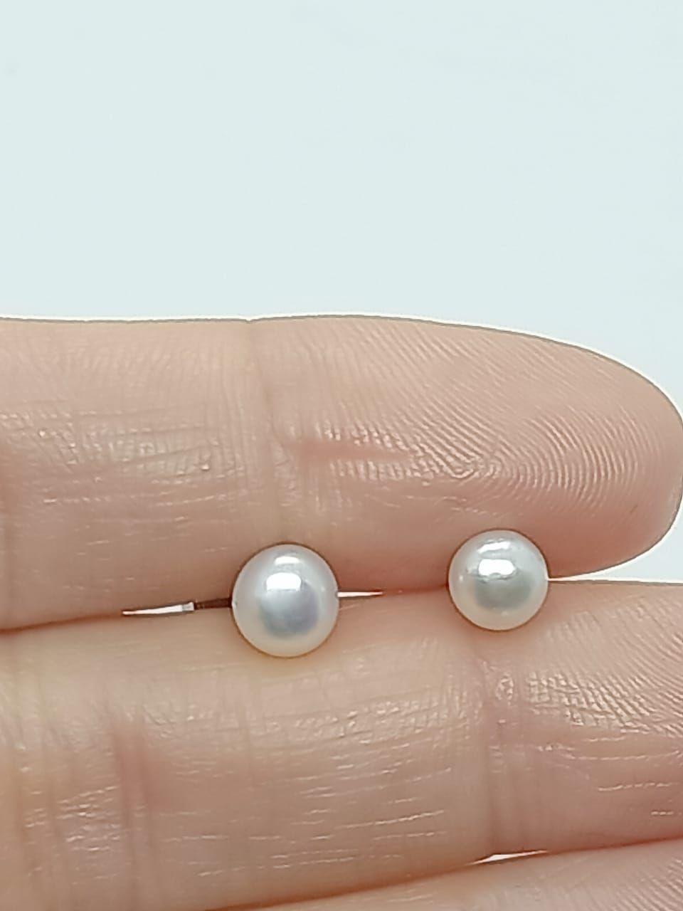 Pendientes Perlas 5mm con cierre tuerca tapa de seguridad-3