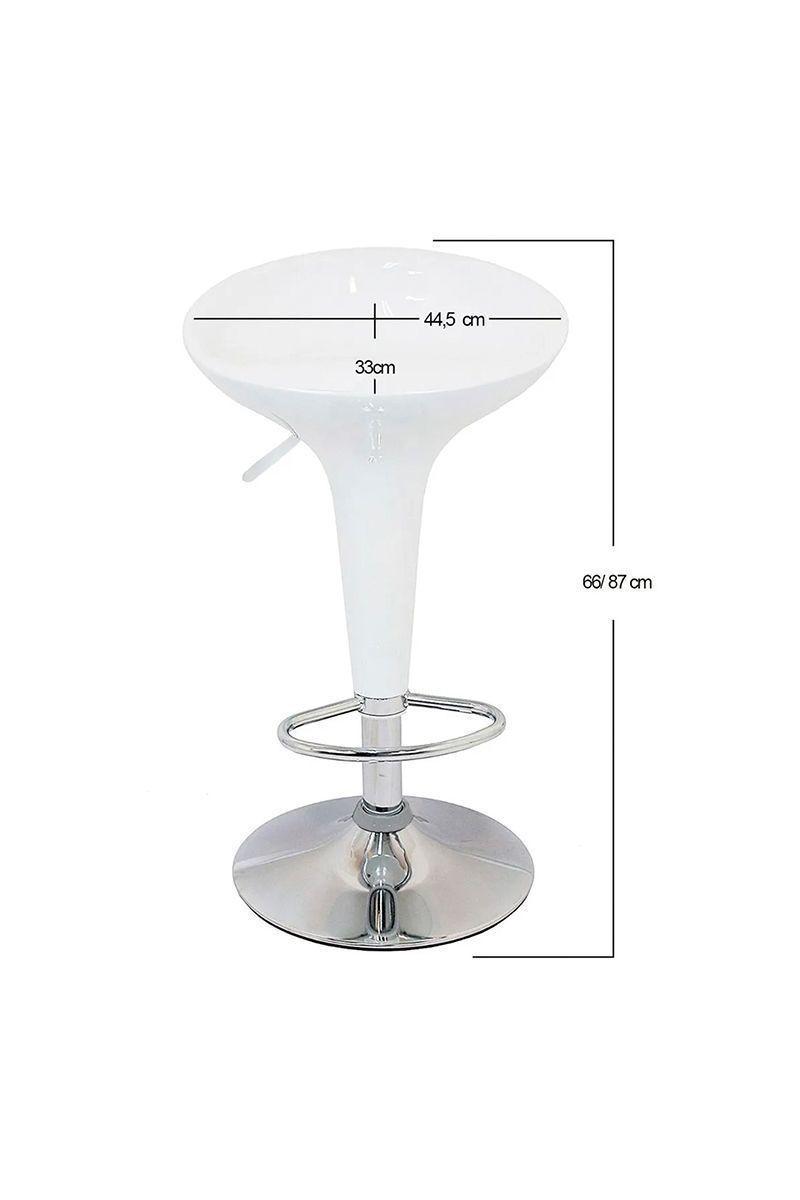 Pack 2 - Piso Bar Regulable Taburete Estilo Retro - Blanco-4