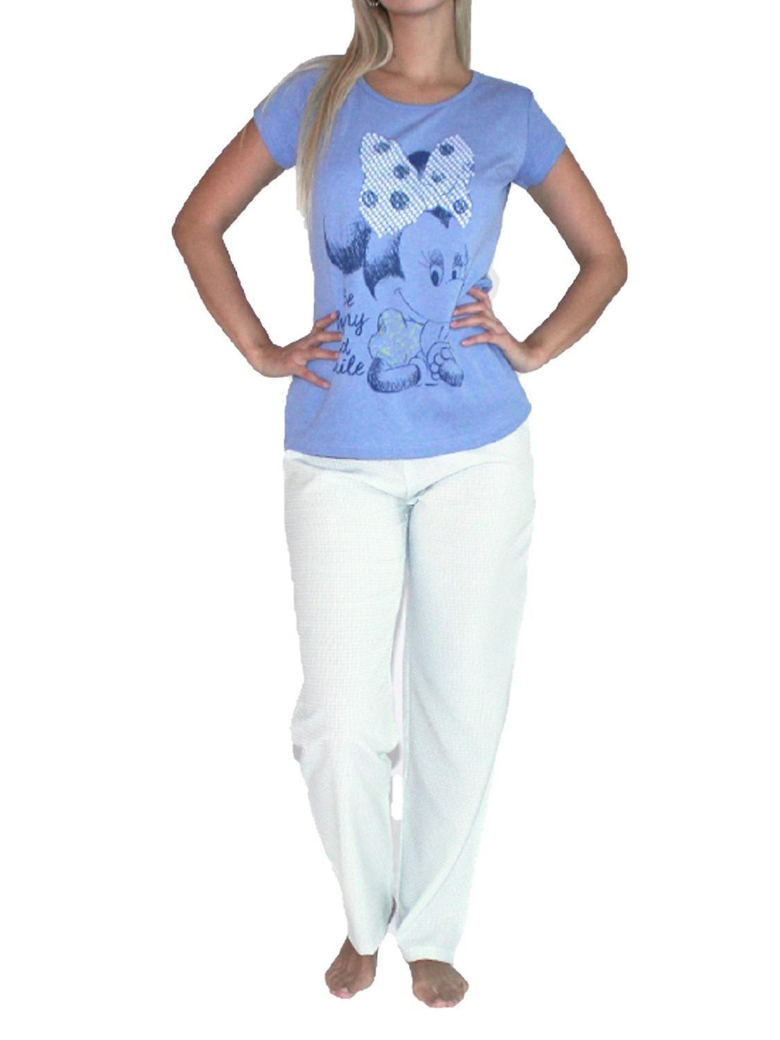Pijama Mujer Algodón  Estampado Minnie Mickey-2