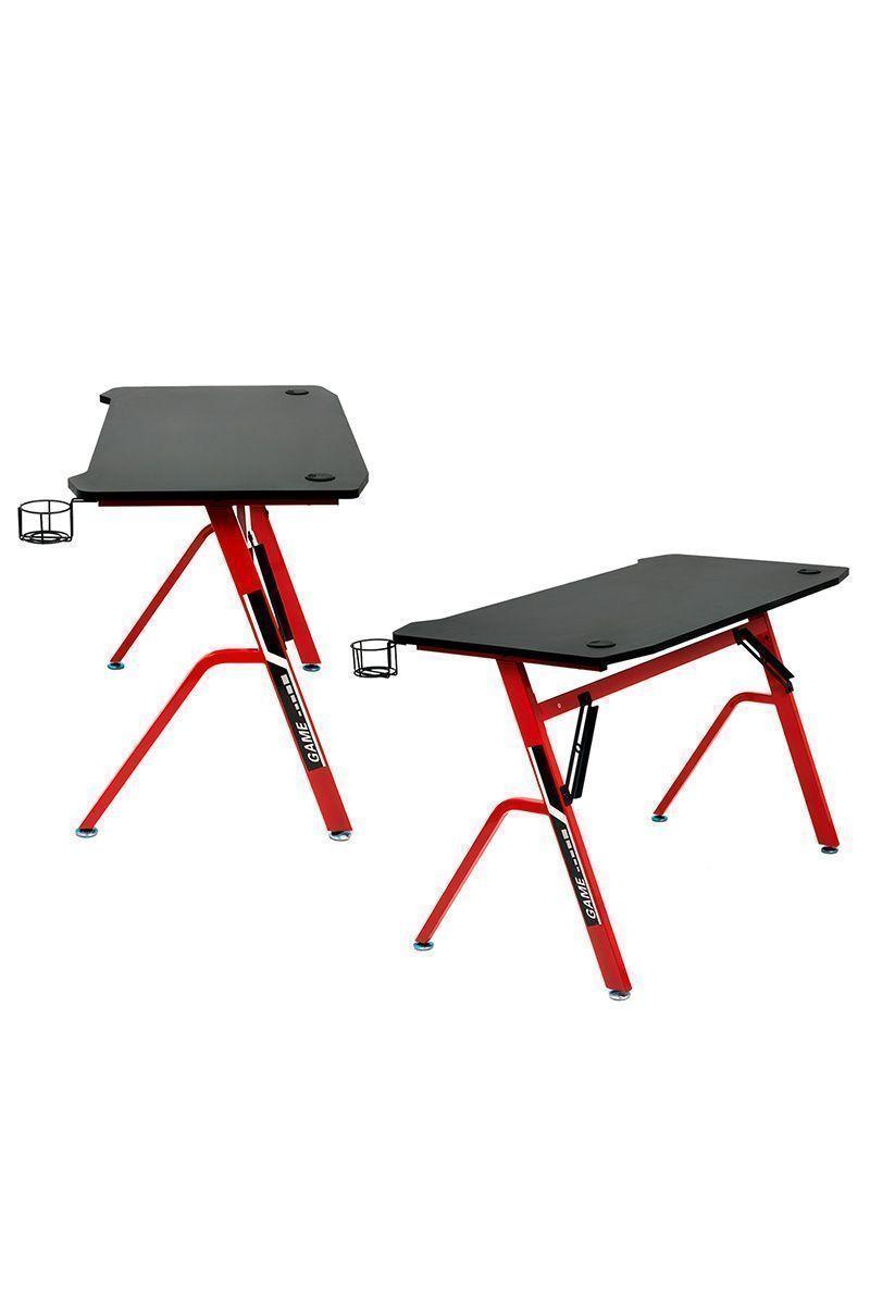 Escritorio Gamer con Soporte para Audífonos Rojo-3