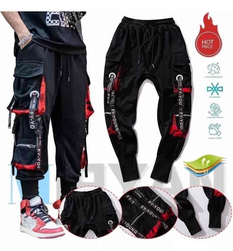 Pantalones Gym Cargo Casual Joggers Con Bolsillo Para Hombre-1