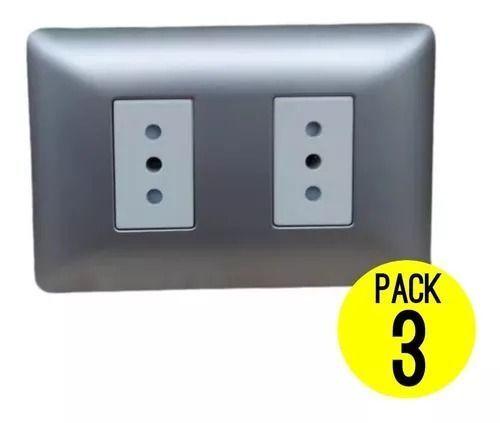 Tomacorriente Enchufe Doble Champagne 10a 220v Sec Pack 3-0