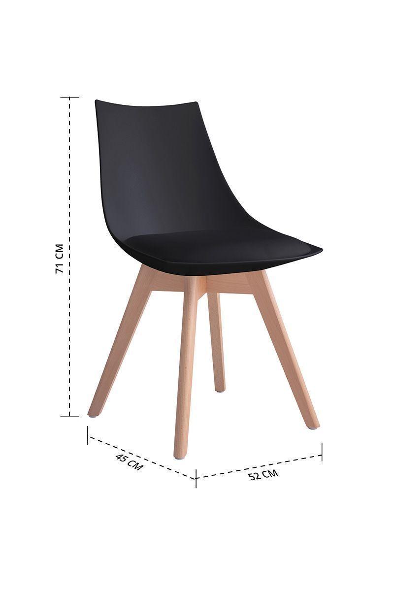 Pack 2 Silla Comedor con Patas de Madera Negro-2