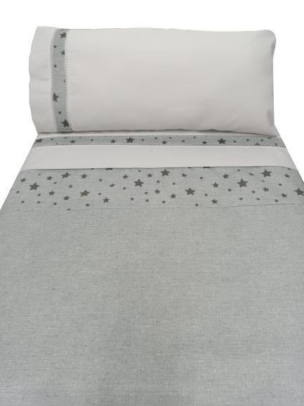 Set Sabanas Estrellas Estampadas Celeste Colecho  Plumón-1