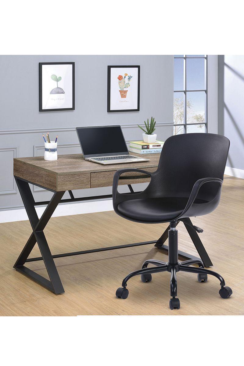 Silla de Oficina Diseño Apoya Brazos con Cojín Negro-4