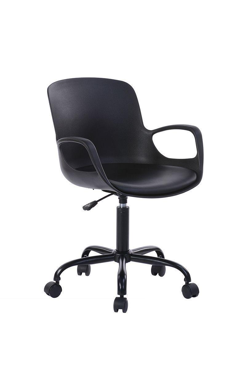 Silla de Oficina Diseño Apoya Brazos con Cojín Negro-0