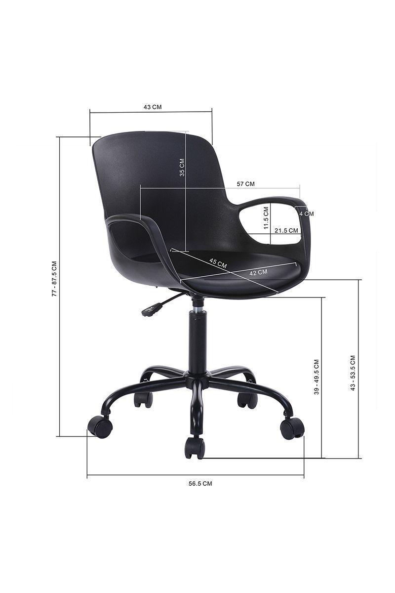 Silla de Oficina Diseño Apoya Brazos con Cojín Negro-1