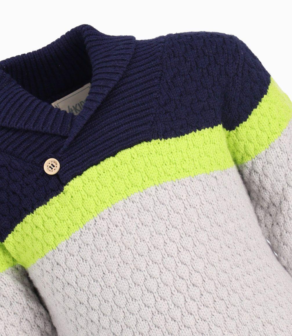 Chaleco Tricolor Bebé Niño Azul Marino 4 Kids-2