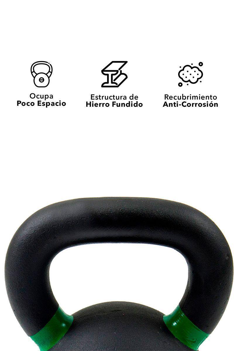 Kettlebell de Hierro Fundido 18 Kg Negro-4