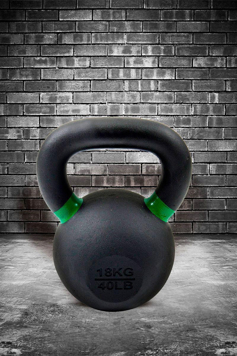 Kettlebell de Hierro Fundido 18 Kg Negro-5