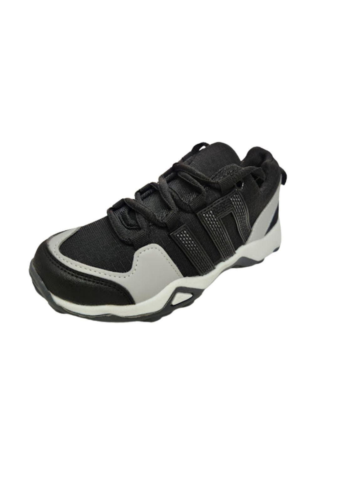 Zapatilla Outdoor Niño Negro Gris-0