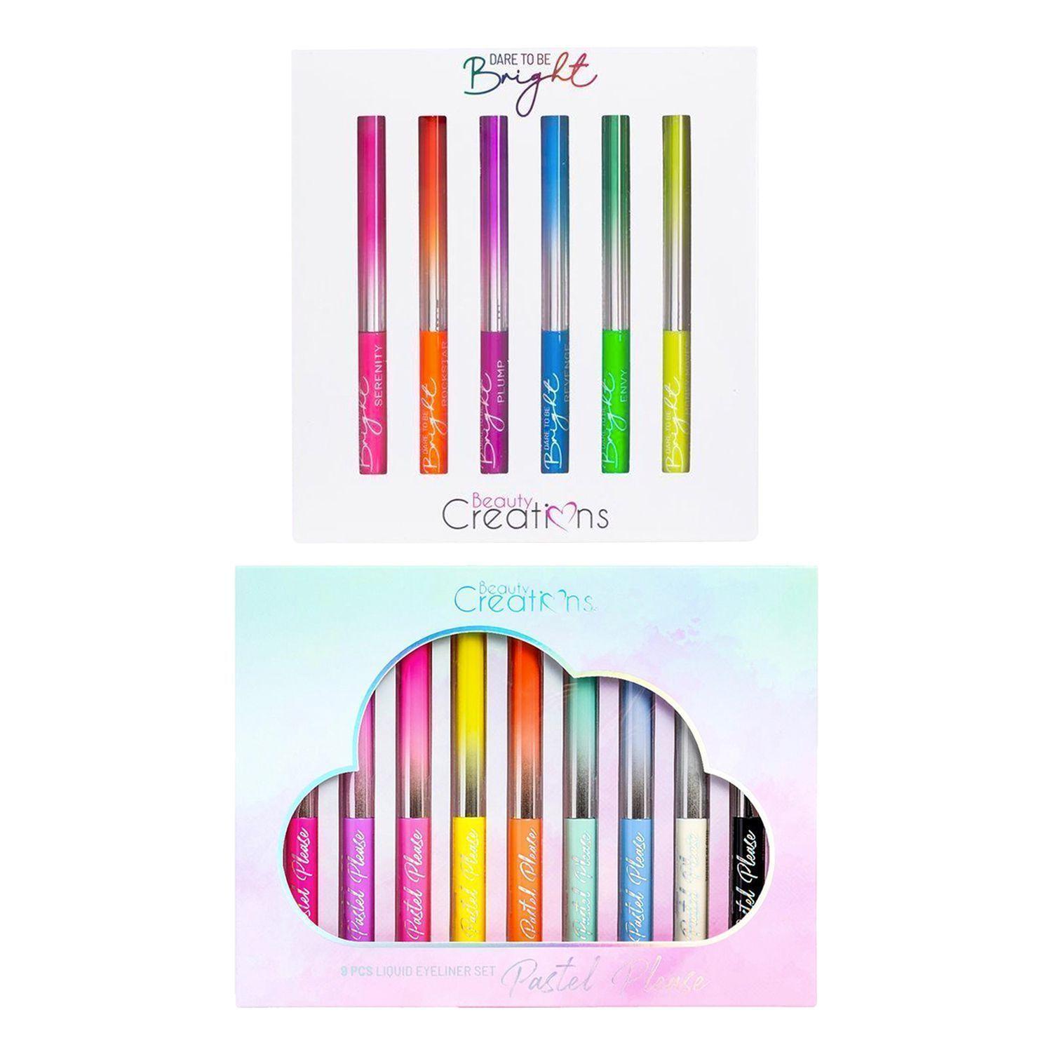 Set 6 Delineadores Liquidos Neón "Dare To Be Bright" + Set 9 Delineadores "Pastel Please" Beauty Creations-0