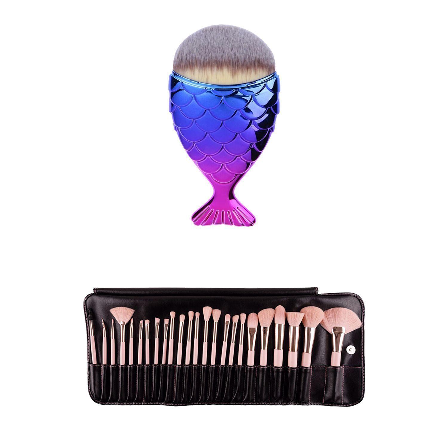 Pack Brocha Estilo Sirena Malú + Set 24 Brochas Pretty In Pink de Beauty Creations-0