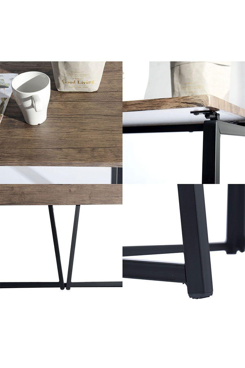 Escritorio de PC con Estructura de Metal Eva Café-4