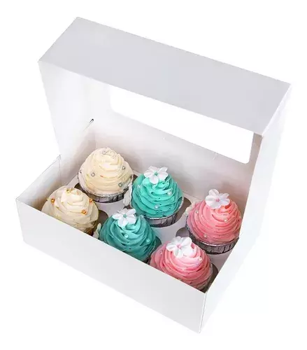 Pack 3 Cajas Con Visor Cajas Para Dulces Caja Para Cupcake 6-3