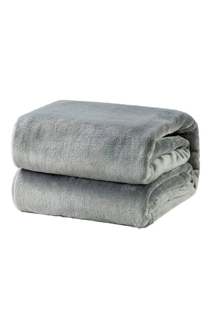Mantas Grandes de Cama Franela Felpa 210 X 230 cm Gris-0