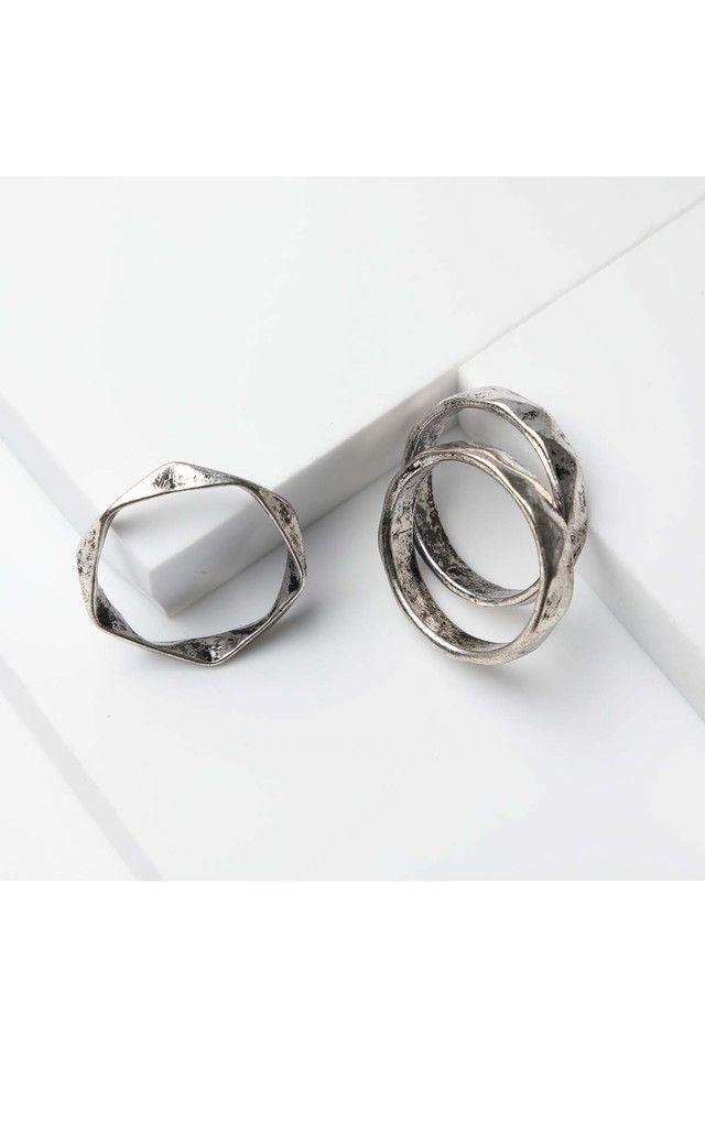 Set Anillo Plateados Amy Humana-0