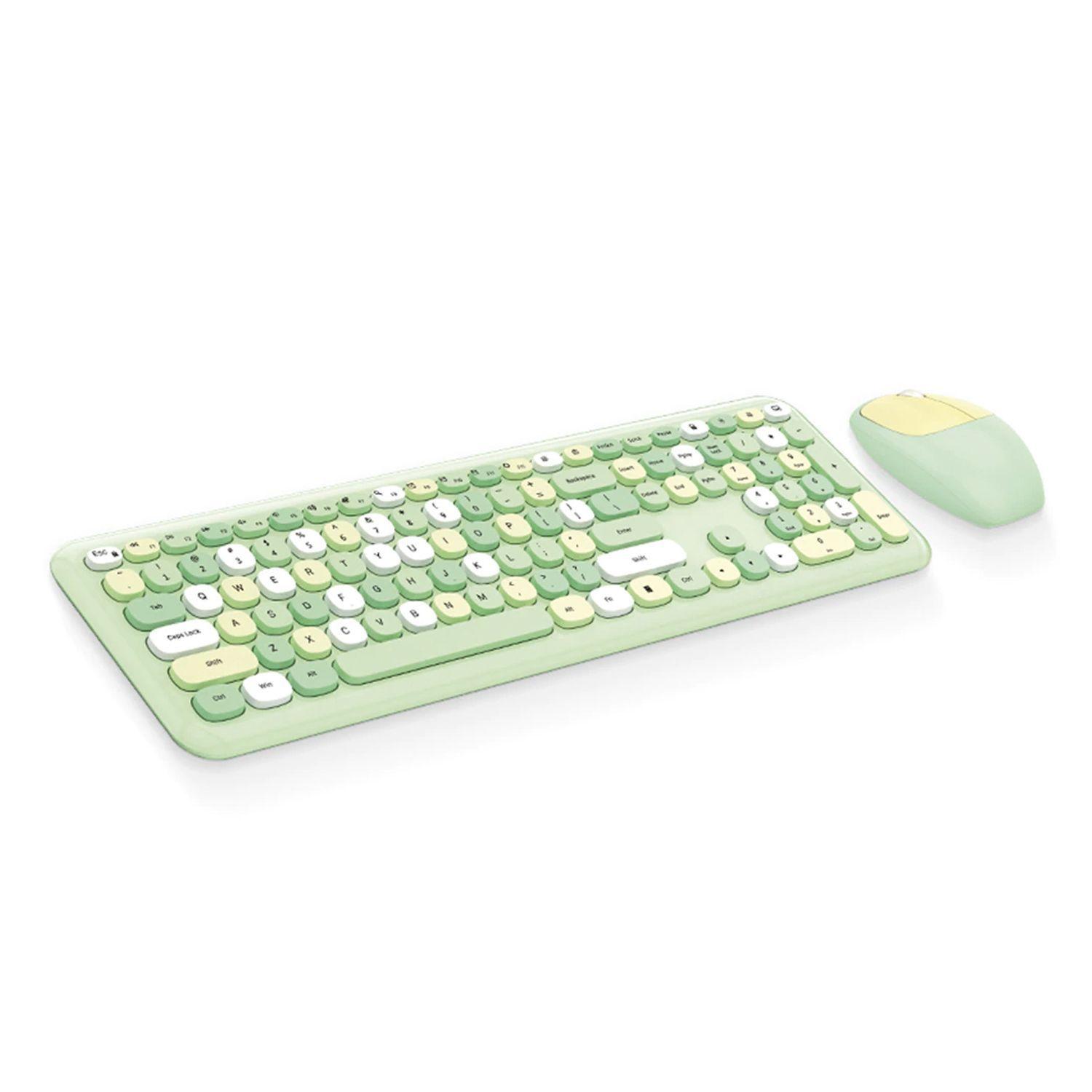 Kit Teclado y Mouse Inalámbrico MOFI Verde-0
