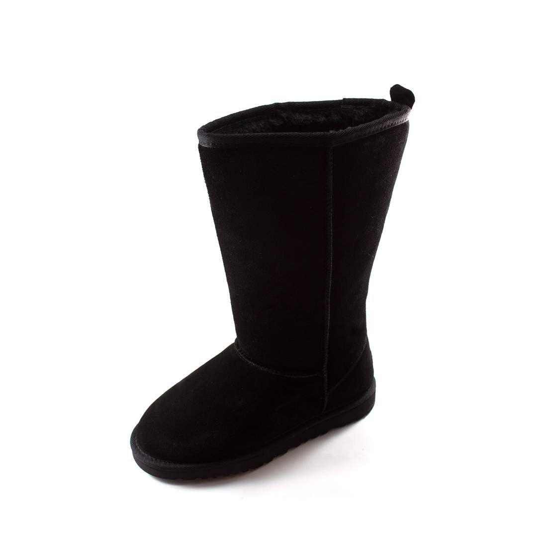 Bota Bamers High Leather Mujer Black-1