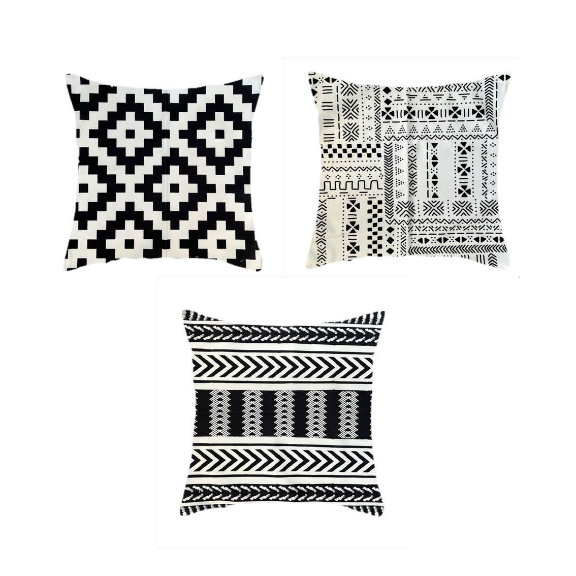 Funda De Cojin Set de 3 Con Diseños 43 X 43 Cm-0