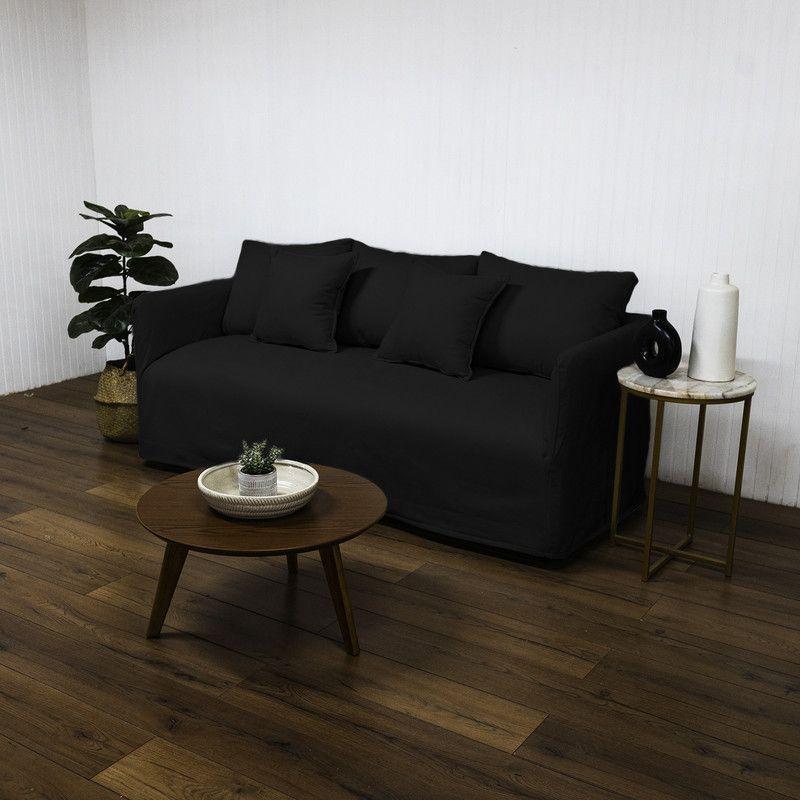 Sofá Dua Chenille Negro 3C-1
