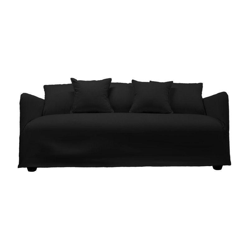Sofá Dua Chenille Negro 3C-0