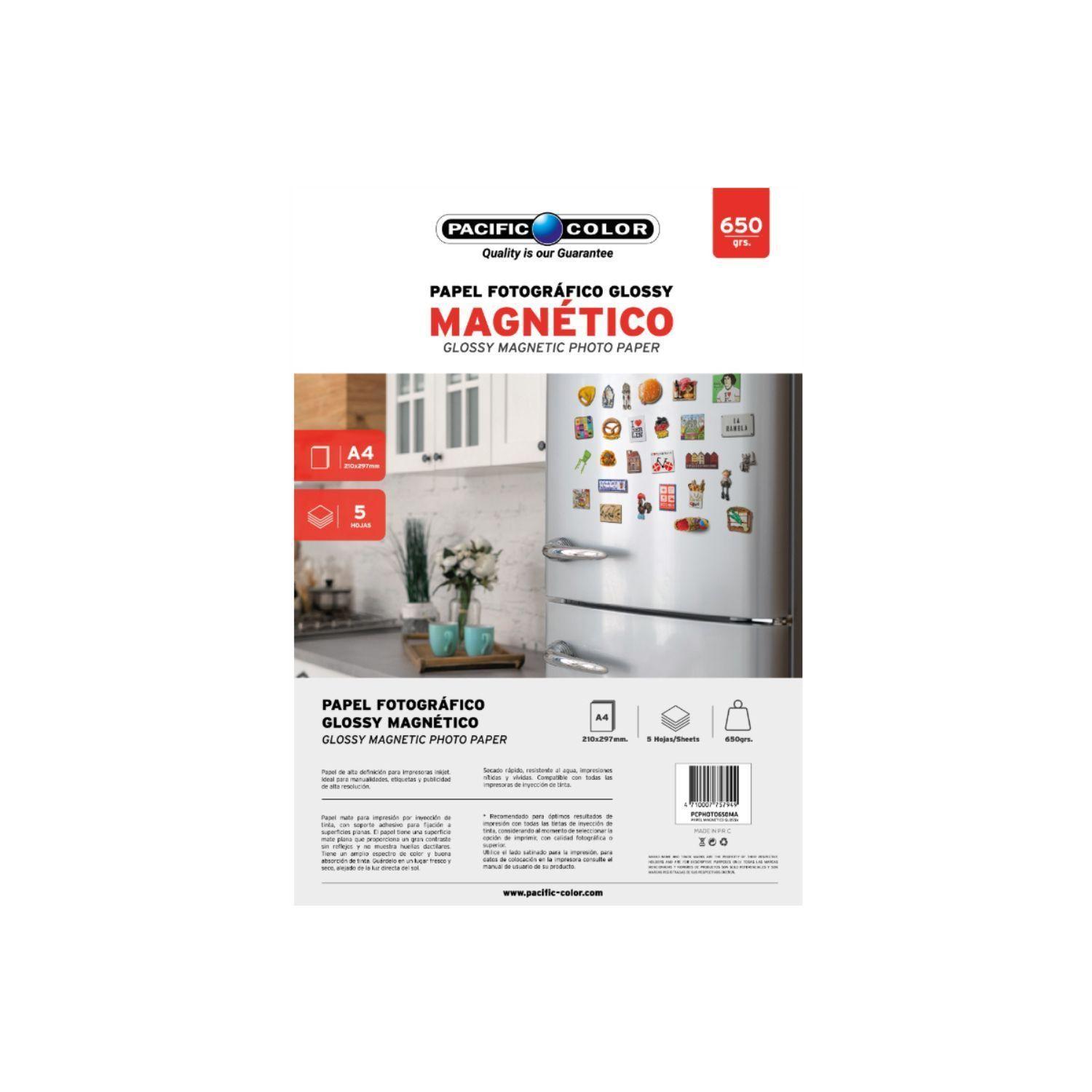Papel Fotográfico Magnético 5 Hojas Tamaño A4 De 650grs - PS-0