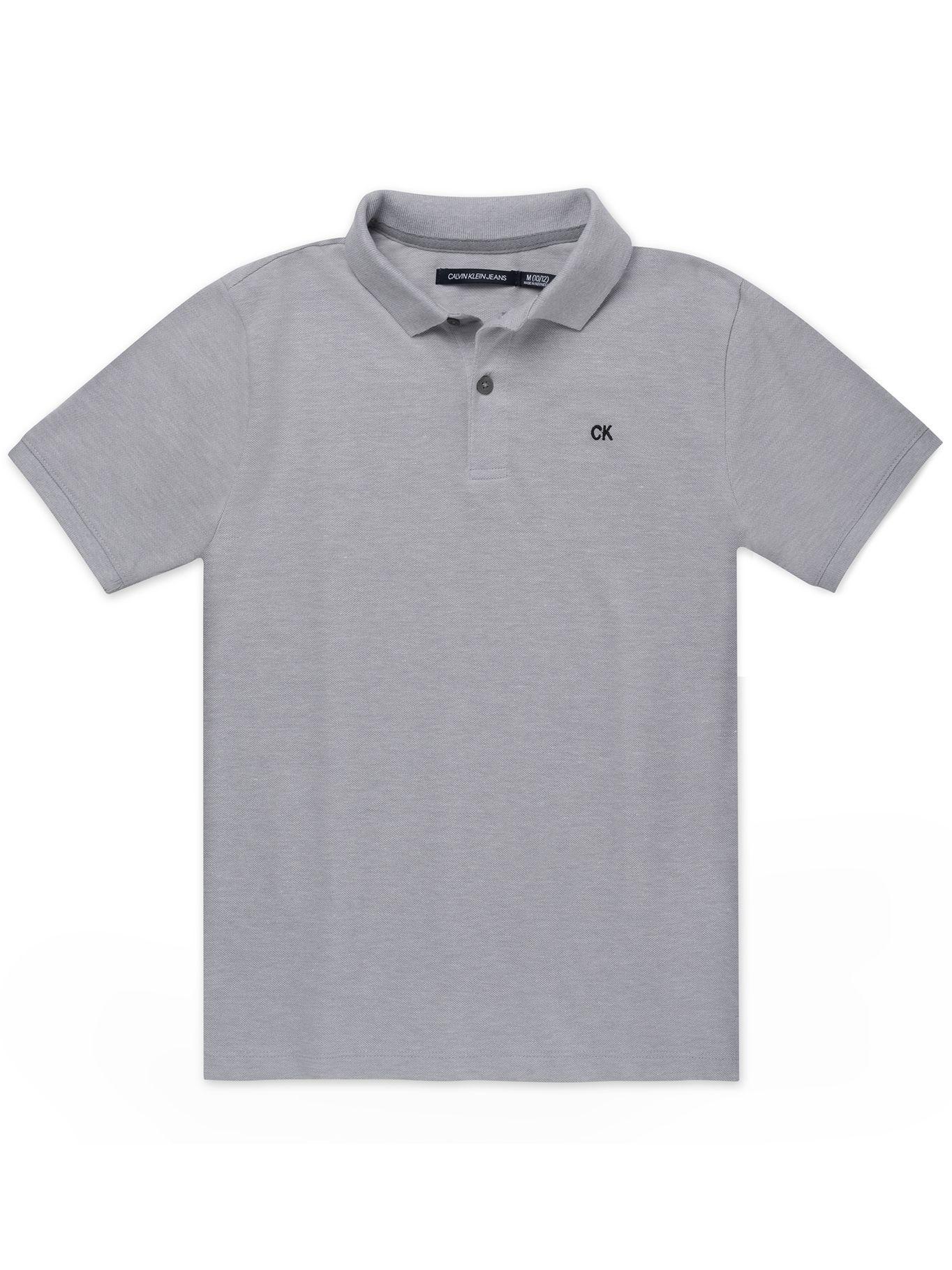 Polo Niño Micro Pique  Gris Calvin Klein-0