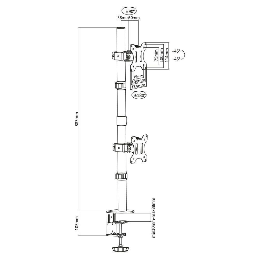 Soporte TV/Monitor Doble - Vertical - 360° - 13" a 27"-2