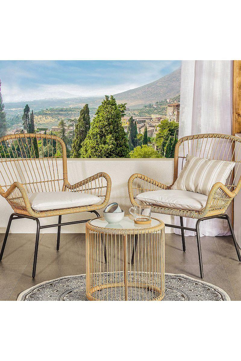 Set De Terraza 3 Piezas Malega Café-1