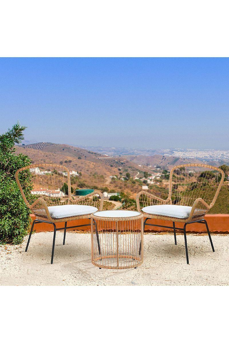 Set De Terraza 3 Piezas Malega Café-5