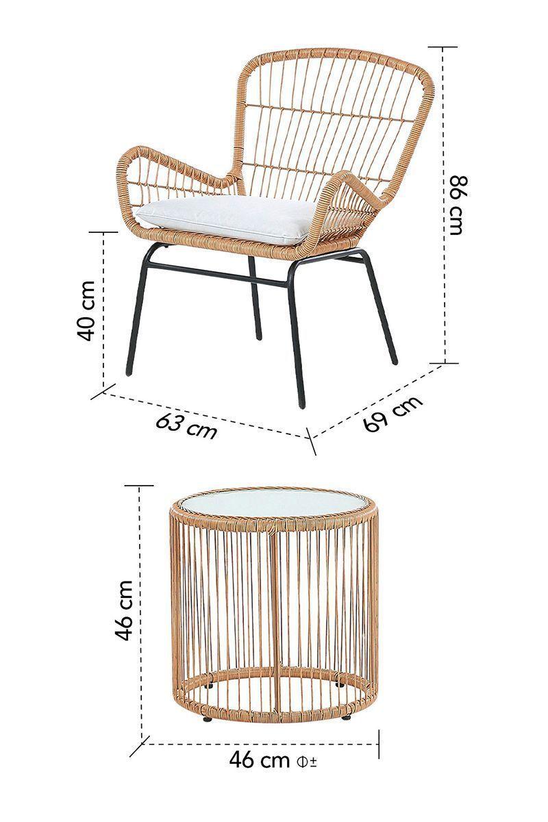 Set De Terraza 3 Piezas Malega Café-2