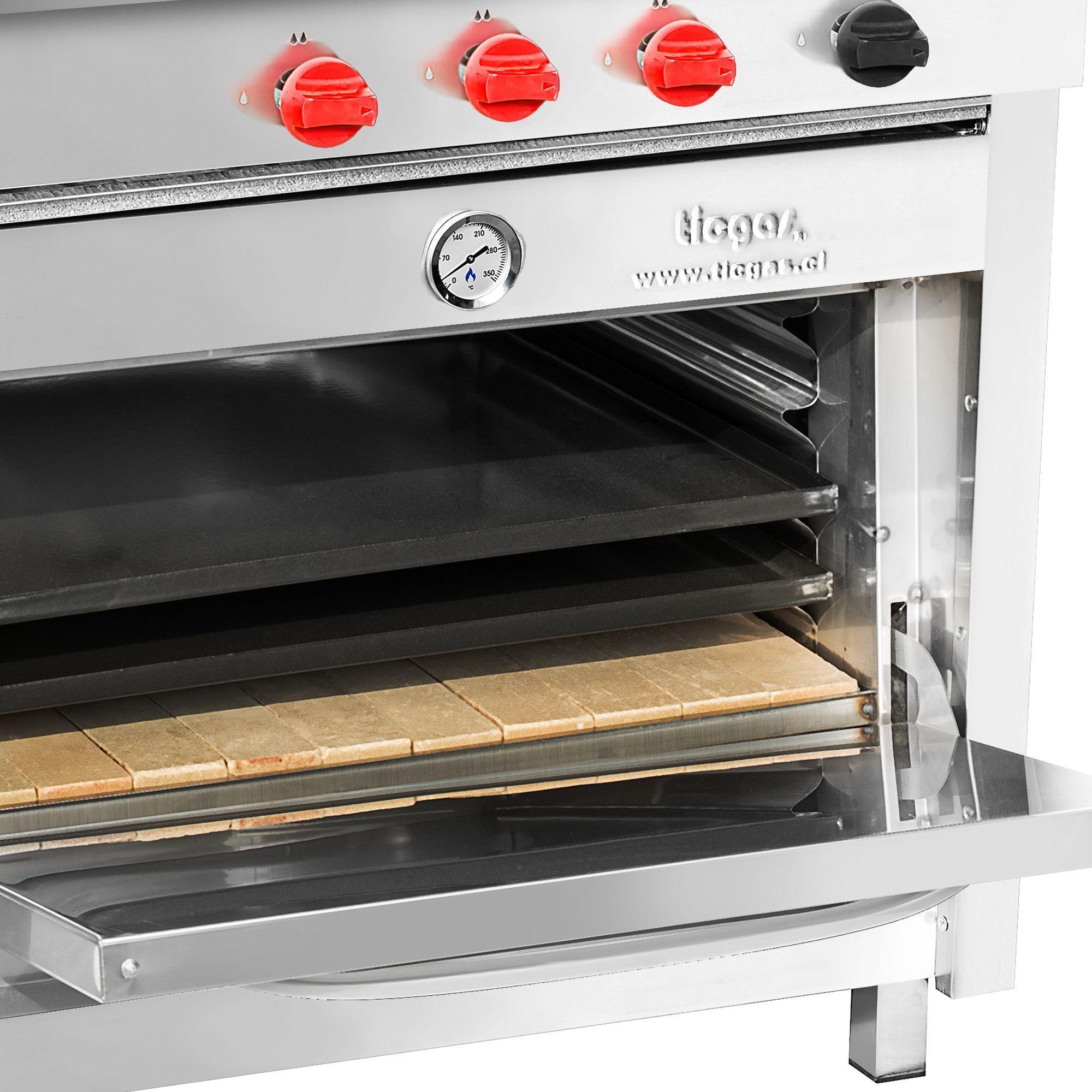 Cocina industrial Ticgas , 4 Platos Acero Inoxidable, gas natural-2