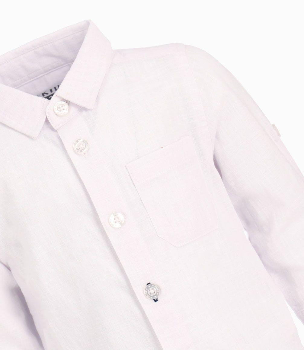 Camisa Con Bolsillo Bebé Niño Algodón Blanco 4 Kids-1