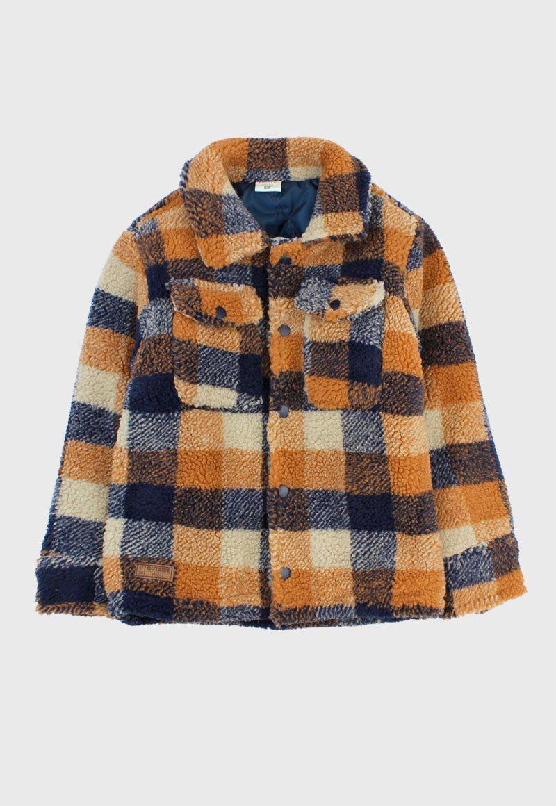 Chaqueta kids niño piel escocesa outside 261-0