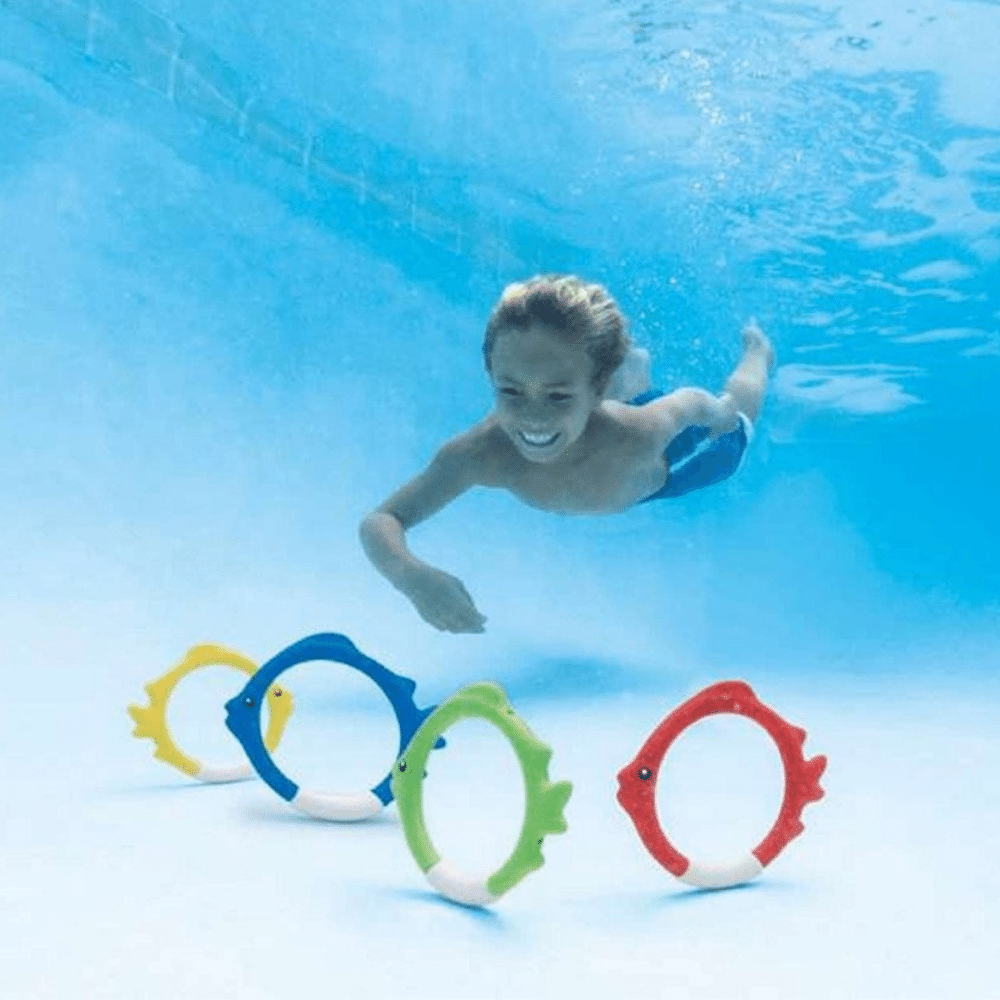 Juego Piscina 4 Anillos de Pez Bajo el Agua Fish-2