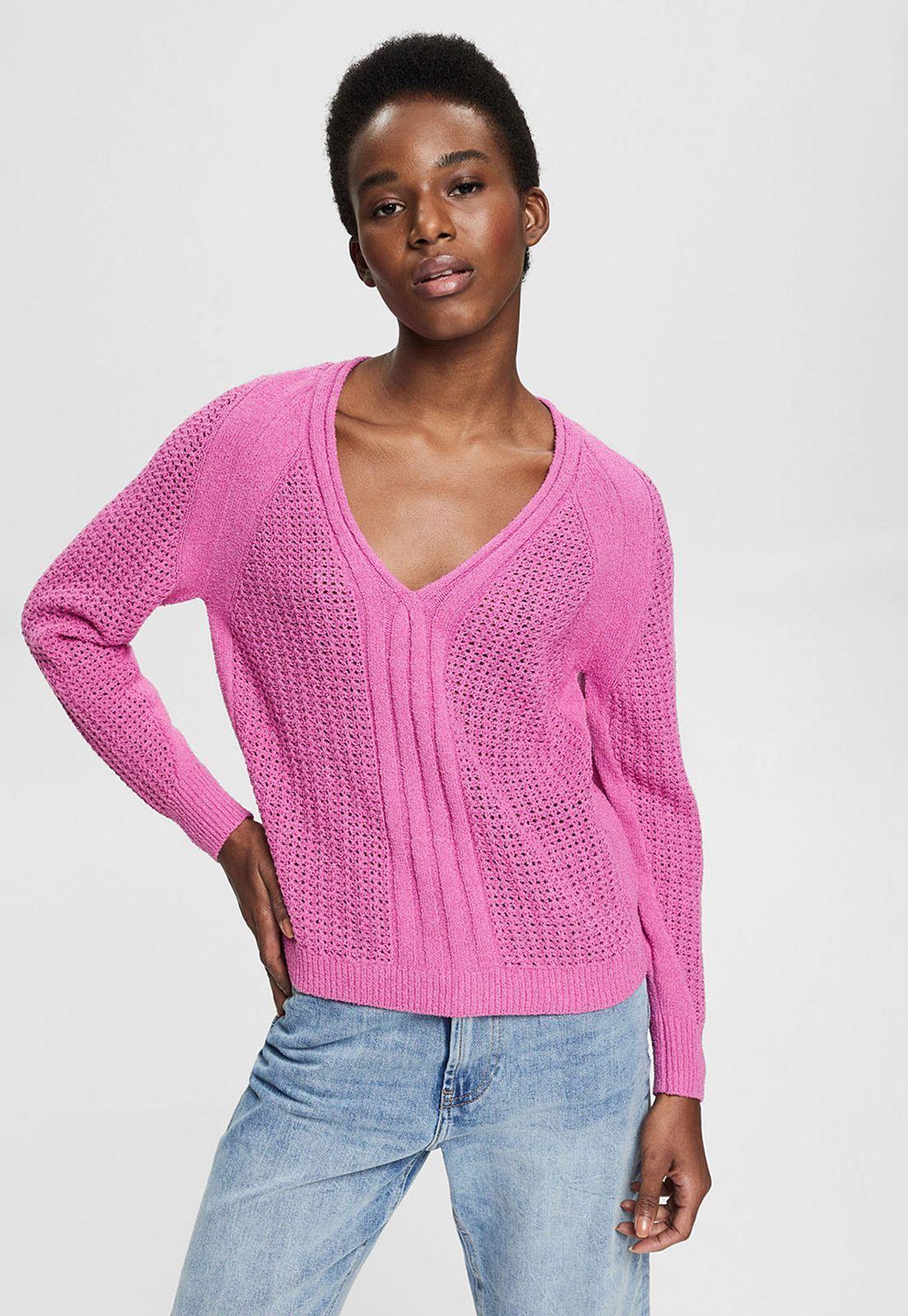 Sweater De Punto Calado En Algodón Esprit-0