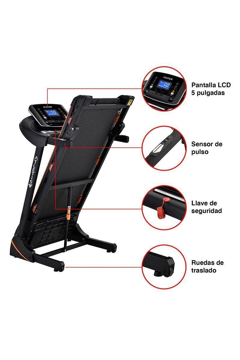Trotadora Atletis Fit B8218 LCD5" MP3 USB Negro-3
