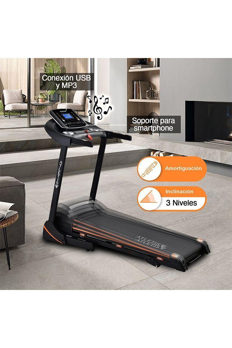 Trotadora Atletis Fit B8218 LCD5" MP3 USB Negro-4
