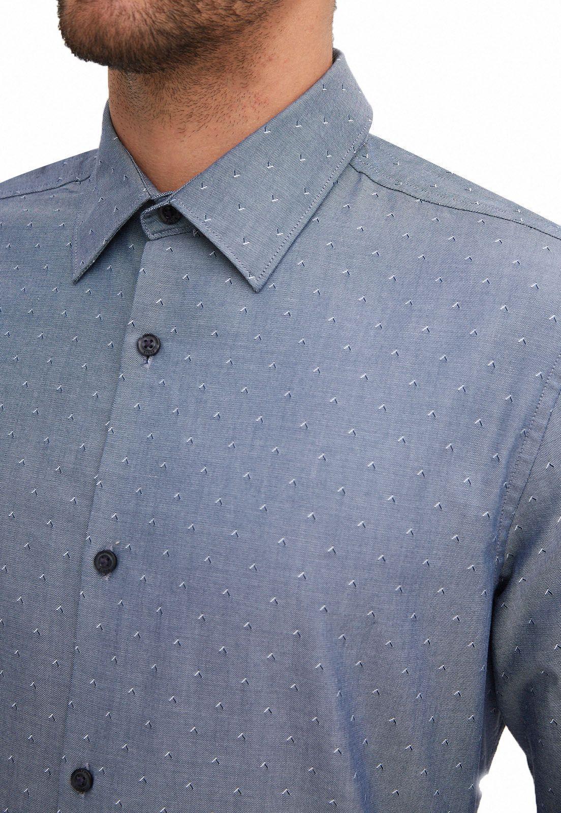 Camisa diseño dobby azul-2