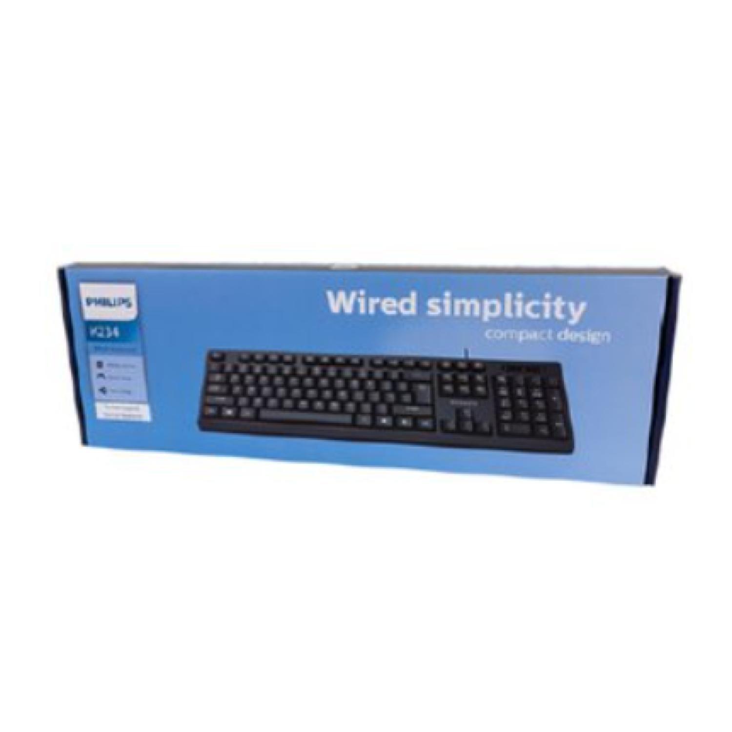 Kit Teclado Y Mouse Alambrico USB Negro SPT6234 Philips-2