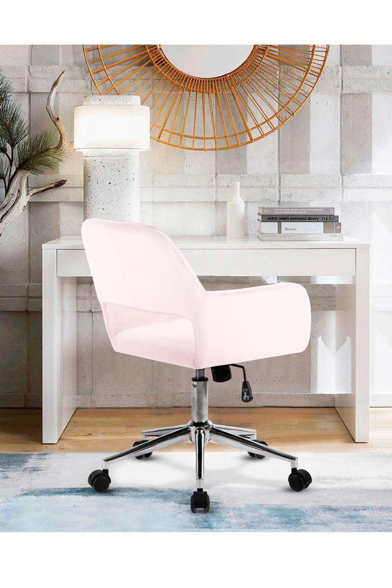 Silla Oficina Cromwell Terciopelo Rosa-5