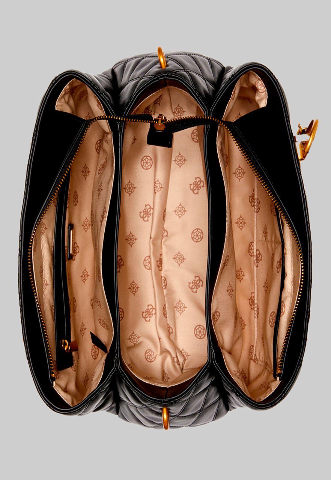 Cartera Triana 3 Compartment Satchel Negro Guess-3