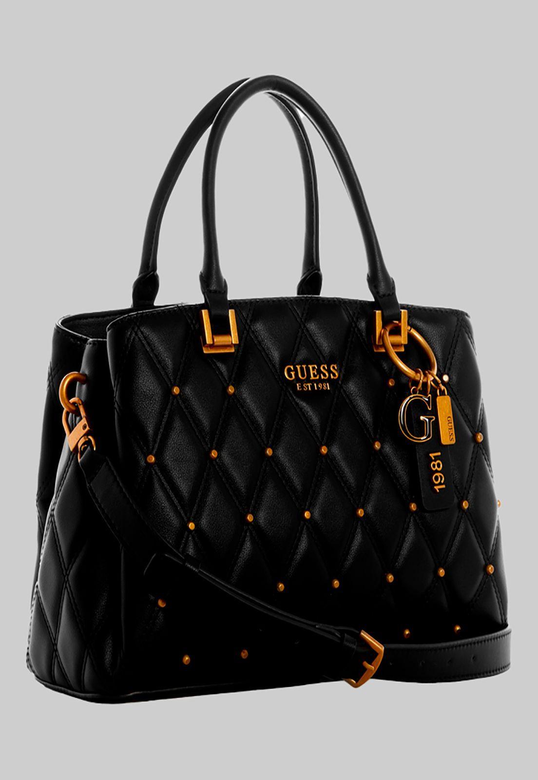 Cartera Triana 3 Compartment Satchel Negro Guess-1