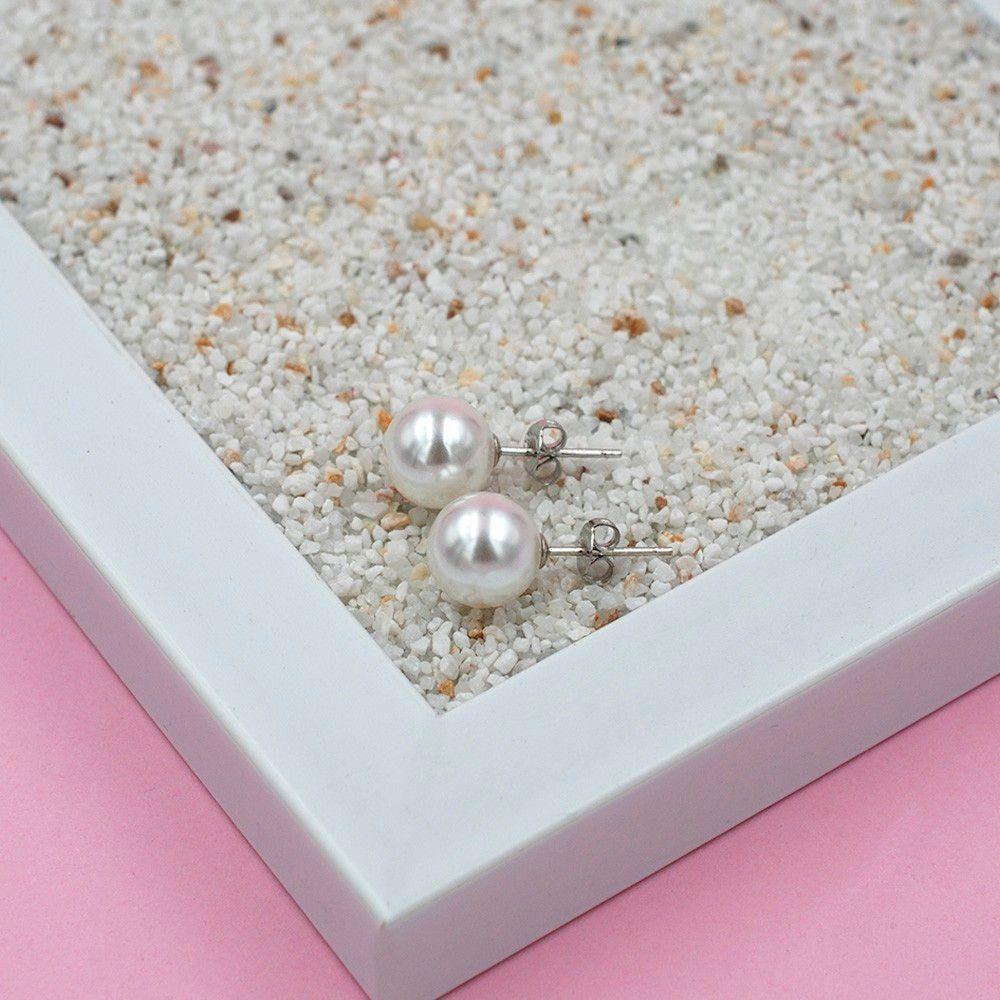 Aros Perla Cultivada Plata 925 - 10 mm-2